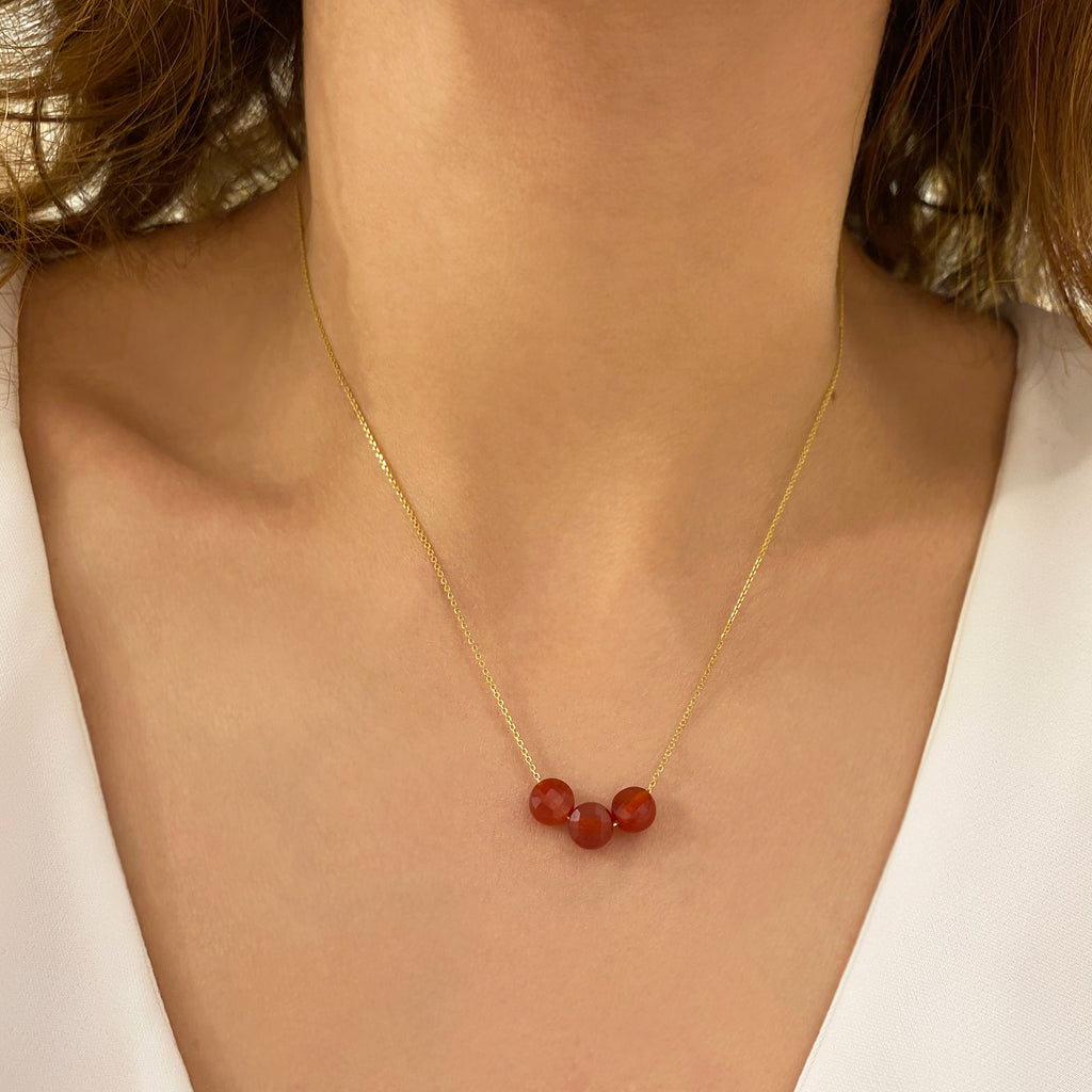 CARNELIAN Crystal Necklace, Mala - Handmade Jewelry, Beaded Necklace, –  Throwin Stones